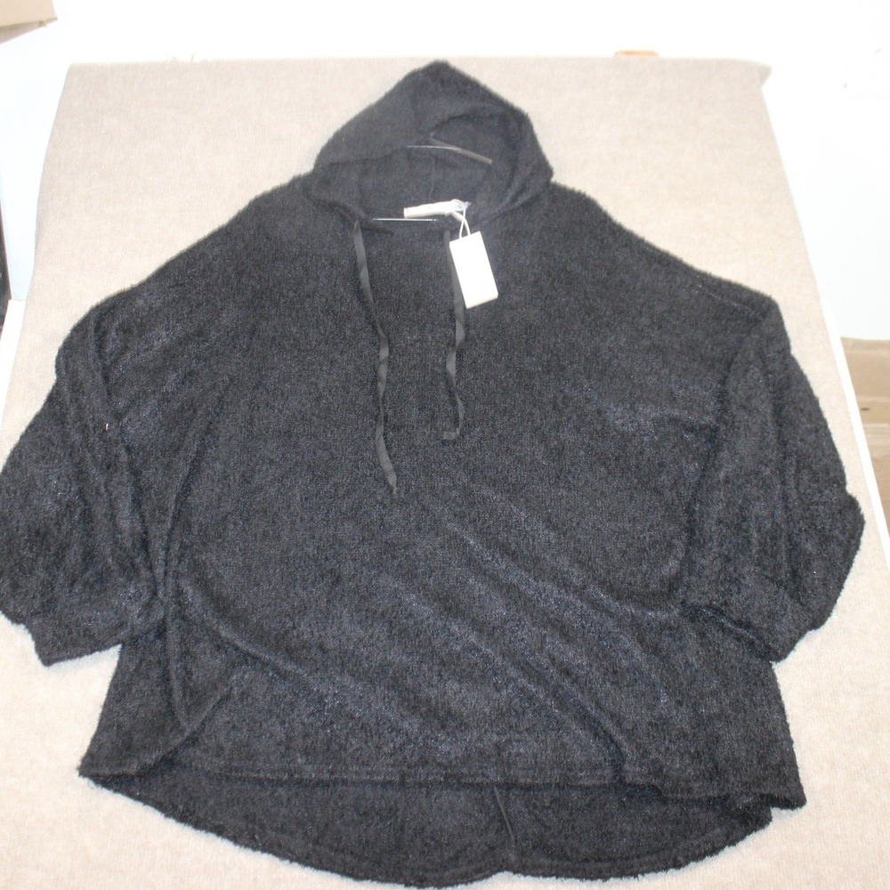 Southern Couture Black Popcorn Knit Hoodie Pullover Sweatshirt XXL NWT